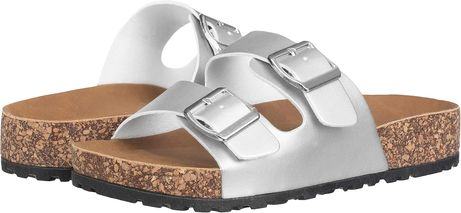 CLOVERLAY Women's Slide Sandals Casual Cork Footbed Platform Sandals Open Toe Slides