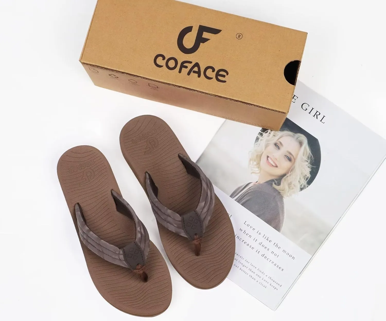 COFACE Womens Arch Support Flip Flops Yoga Mat Comfortable Thick Cushion Walking Thong Sandals Lightweight Slip On Summer Beach Slippers