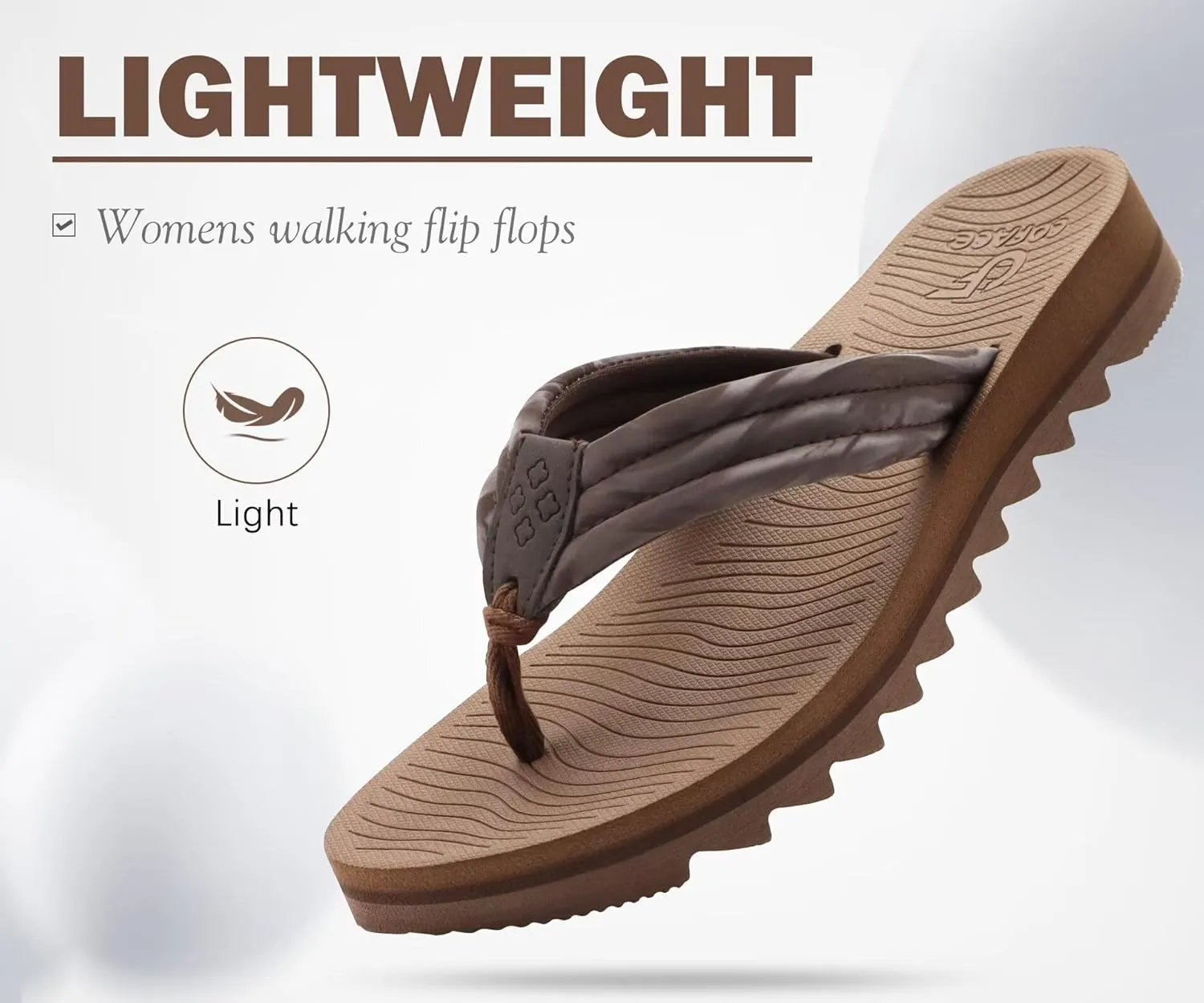 COFACE Womens Arch Support Flip Flops Yoga Mat Comfortable Thick Cushion Walking Thong Sandals Lightweight Slip On Summer Beach Slippers
