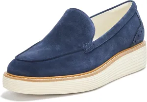 Cole Haan Women's Originalgrand Platform Venetian Loafers Flat, Midnight Moon Suede/Ivory, 8.5