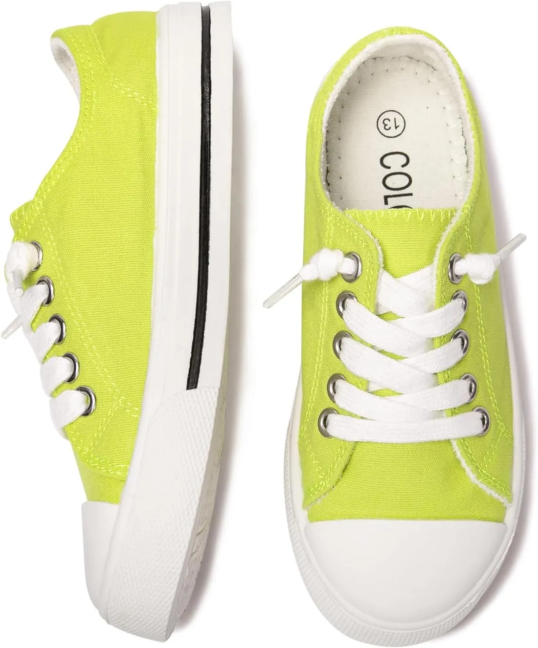 Colgo Boys Girls Sneakers Canvas Lace up Walking Shoes for Little Big Kids Size 11-6