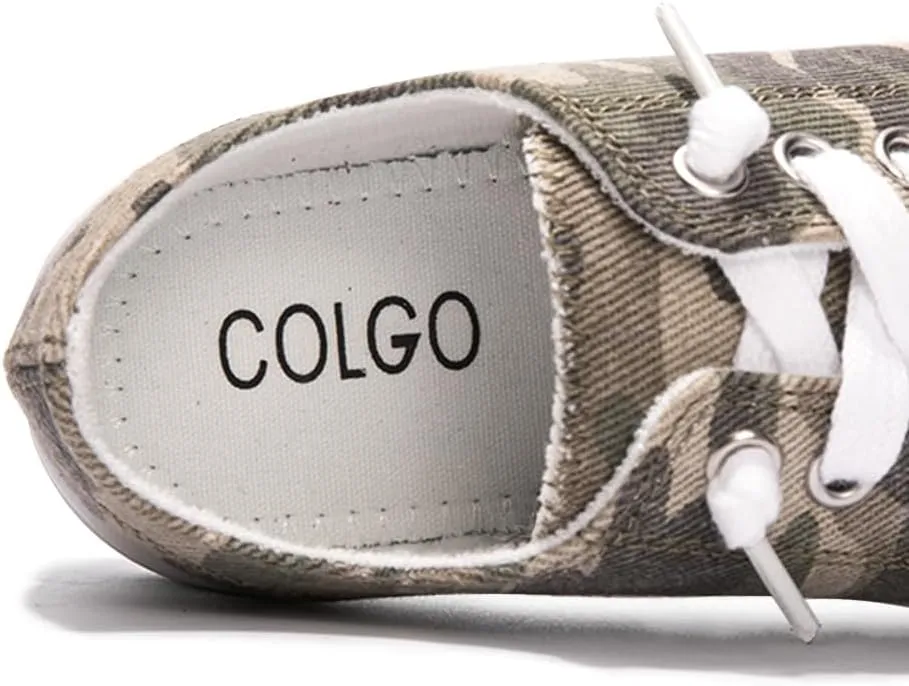 Colgo Boys Girls Sneakers Canvas Lace up Walking Shoes for Little Big Kids Size 11-6