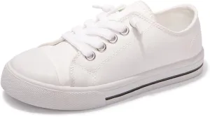 Colgo Boys Girls Sneakers Canvas Lace up Walking Shoes for Little Big Kids Size 11-6