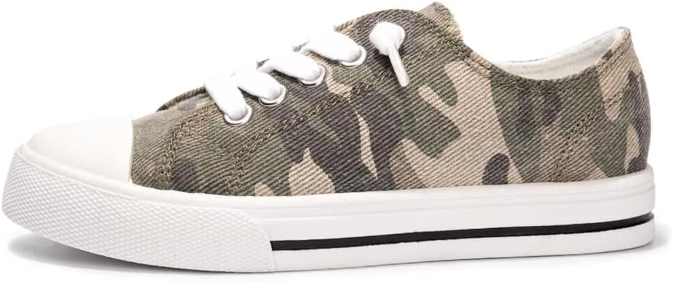 Colgo Boys Girls Sneakers Canvas Lace up Walking Shoes for Little Big Kids Size 11-6