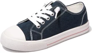 Colgo Boys Girls Sneakers Canvas Lace up Walking Shoes for Little Big Kids Size 11-6