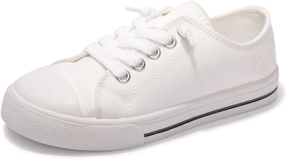 Colgo Boys Girls Sneakers Canvas Lace up Walking Shoes for Little Big Kids Size 11-6
