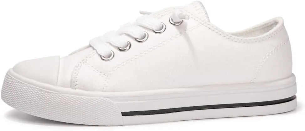 Colgo Boys Girls Sneakers Canvas Lace up Walking Shoes for Little Big Kids Size 11-6