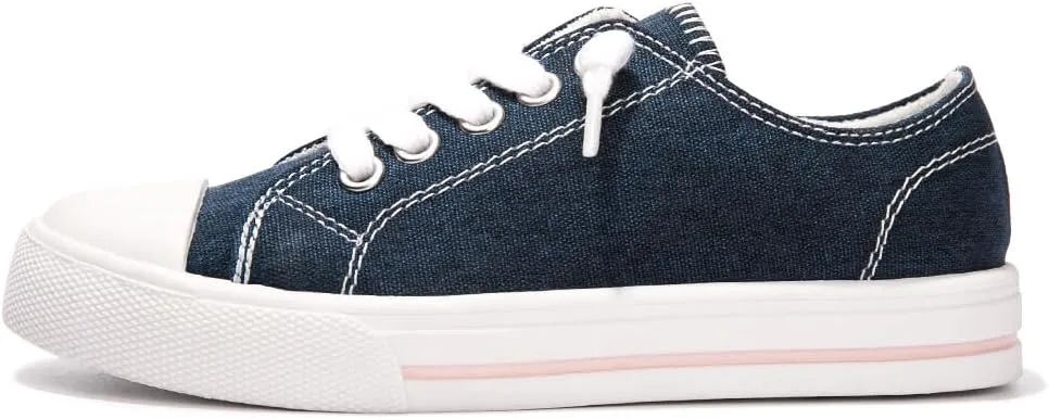 Colgo Boys Girls Sneakers Canvas Lace up Walking Shoes for Little Big Kids Size 11-6