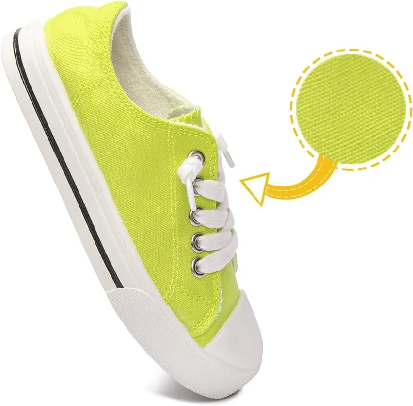 Colgo Boys Girls Sneakers Canvas Lace up Walking Shoes for Little Big Kids Size 11-6