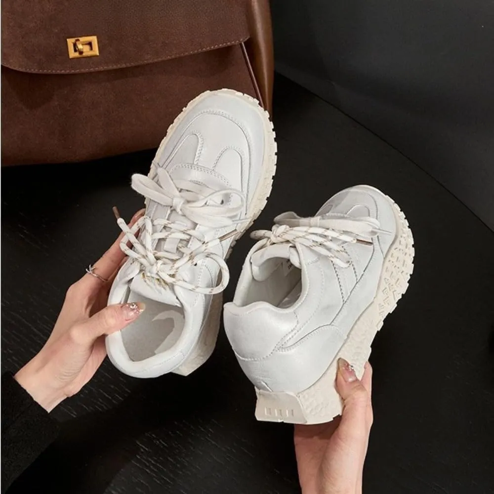 Conquette Shoes Dual Laces Kawaii Sneakers Y2K Casual Tennis Gym Fitness Outdoor Hiking Comfortable Chunky Platform for Women Trendy Preppy Back To School Gift for Girls Granddaughter Travel Outfits