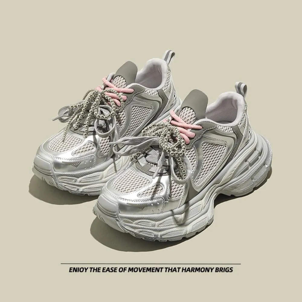 Coquette Dad Shoes Y2K Kawaii Sneakers Casual Tennis Gym Fitness Outdoor Hiking Comfortable Chunky Platform for Women Trendy Preppy Back to School Gift for Girls Granddaughter Travel Outfit