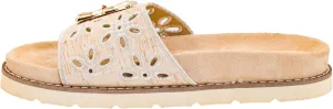 Corkys Footwear Women's Slid In My DM Slip-On Sandals – Comfortable, Cushioned, Lightweight, Floral Detail, Versatile Summer Style Natural Size 11