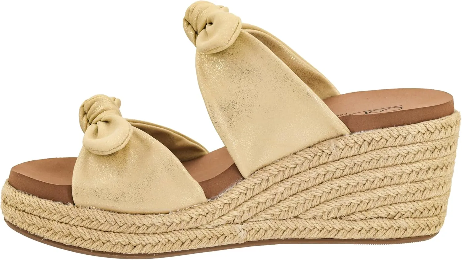 Corkys Footwear Women's Tie The Knot Wedge Sandal - 2.5 Inch Cushioned Wedge, Slip On Closure for Comfort & Style, Perfect for Casual & Dressy Outfits, All Day Wear