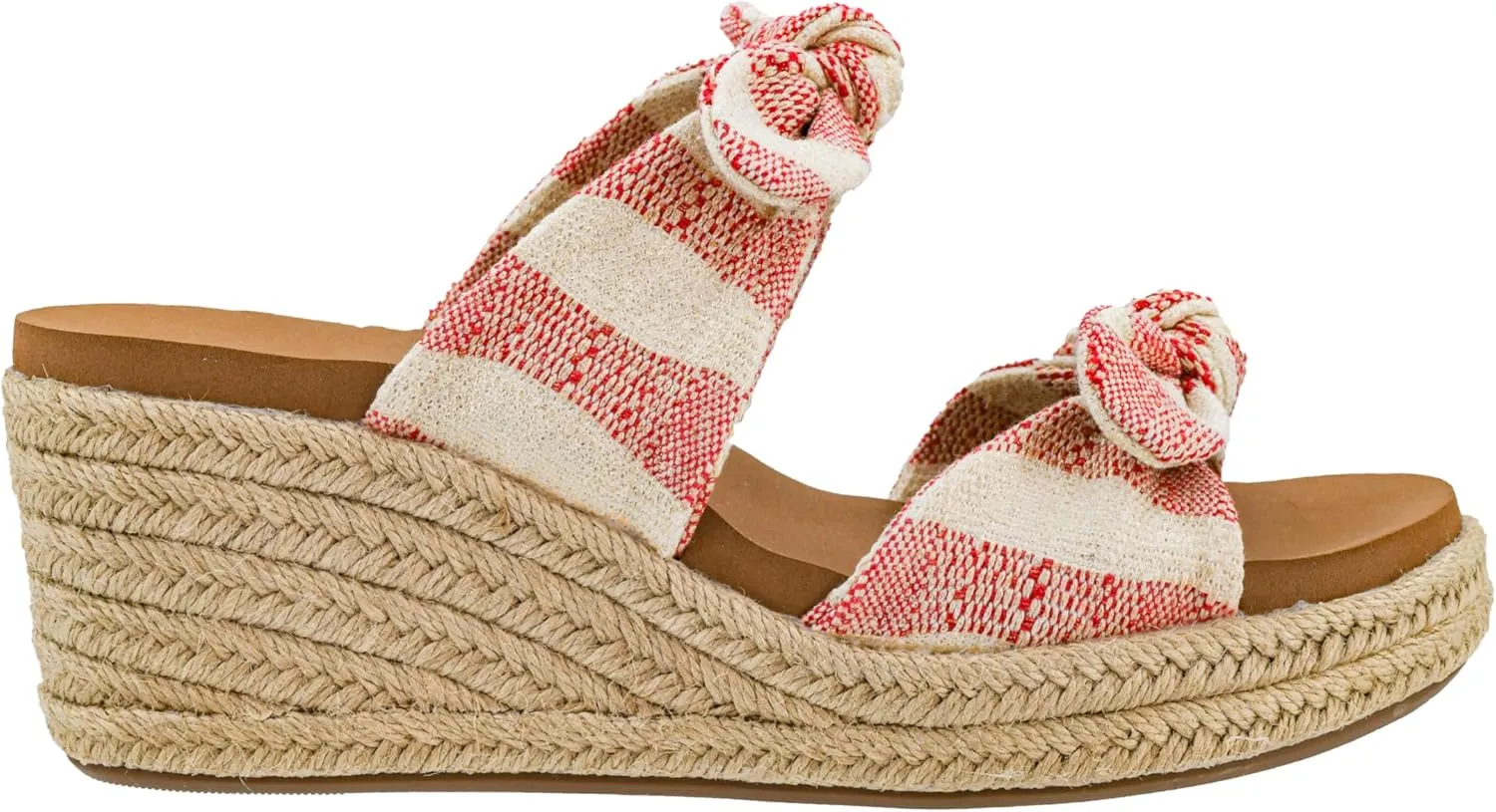 Corkys Footwear Women's Tie The Knot Wedge Sandal - 2.5 Inch Cushioned Wedge, Slip On Closure for Comfort & Style, Perfect for Casual & Dressy Outfits, All Day Wear