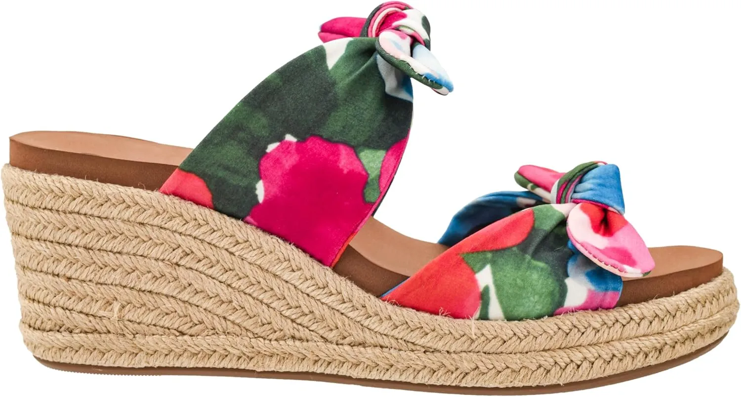 Corkys Footwear Women's Tie The Knot Wedge Sandal - 2.5 Inch Cushioned Wedge, Slip On Closure for Comfort & Style, Perfect for Casual & Dressy Outfits, All Day Wear