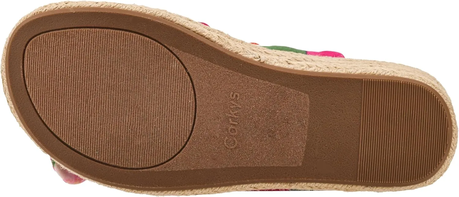 Corkys Footwear Women's Tie The Knot Wedge Sandal - 2.5 Inch Cushioned Wedge, Slip On Closure for Comfort & Style, Perfect for Casual & Dressy Outfits, All Day Wear