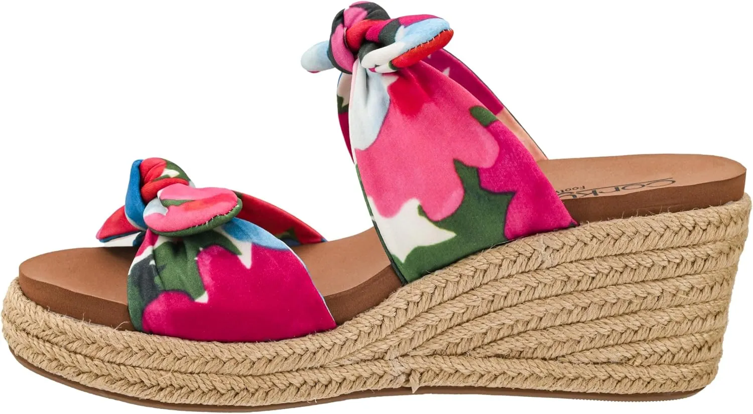Corkys Footwear Women's Tie The Knot Wedge Sandal - 2.5 Inch Cushioned Wedge, Slip On Closure for Comfort & Style, Perfect for Casual & Dressy Outfits, All Day Wear