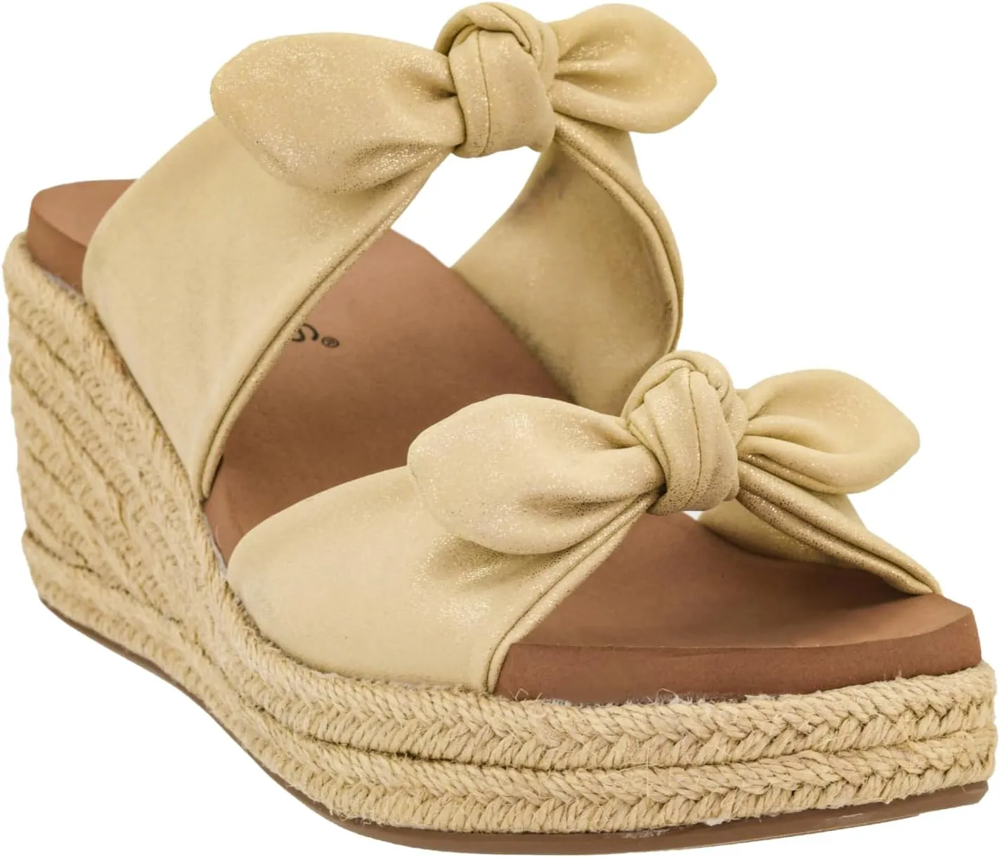 Corkys Footwear Women's Tie The Knot Wedge Sandal - 2.5 Inch Cushioned Wedge, Slip On Closure for Comfort & Style, Perfect for Casual & Dressy Outfits, All Day Wear