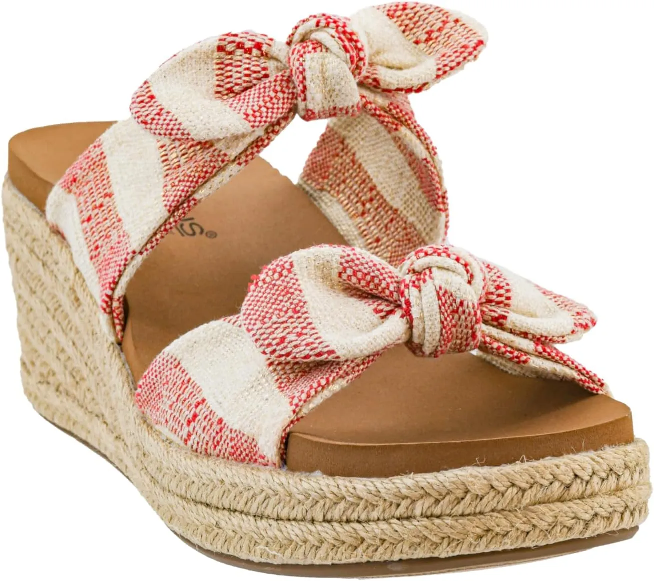 Corkys Footwear Women's Tie The Knot Wedge Sandal - 2.5 Inch Cushioned Wedge, Slip On Closure for Comfort & Style, Perfect for Casual & Dressy Outfits, All Day Wear