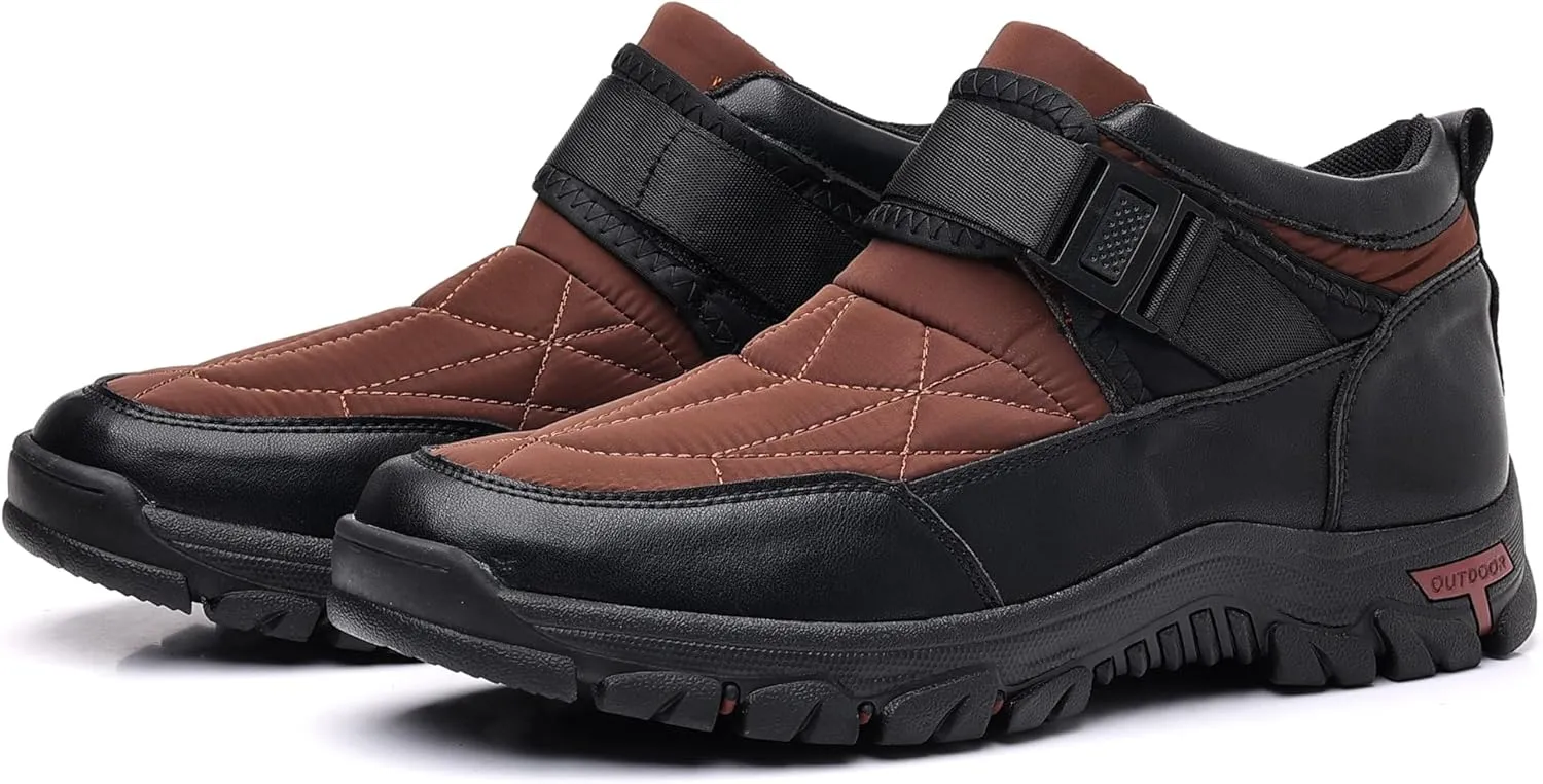 COSIDRAM Mens Snow Boots Outdoor Winter Warm Hiking Ankle Boots Anti Slip Insulated Work Shoes