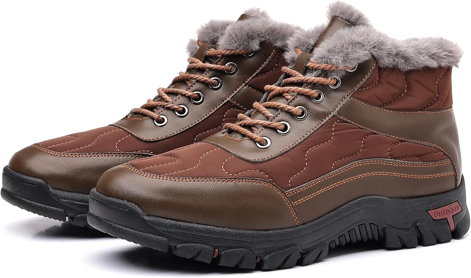 COSIDRAM Mens Snow Boots Outdoor Winter Warm Hiking Ankle Boots Anti Slip Insulated Work Shoes