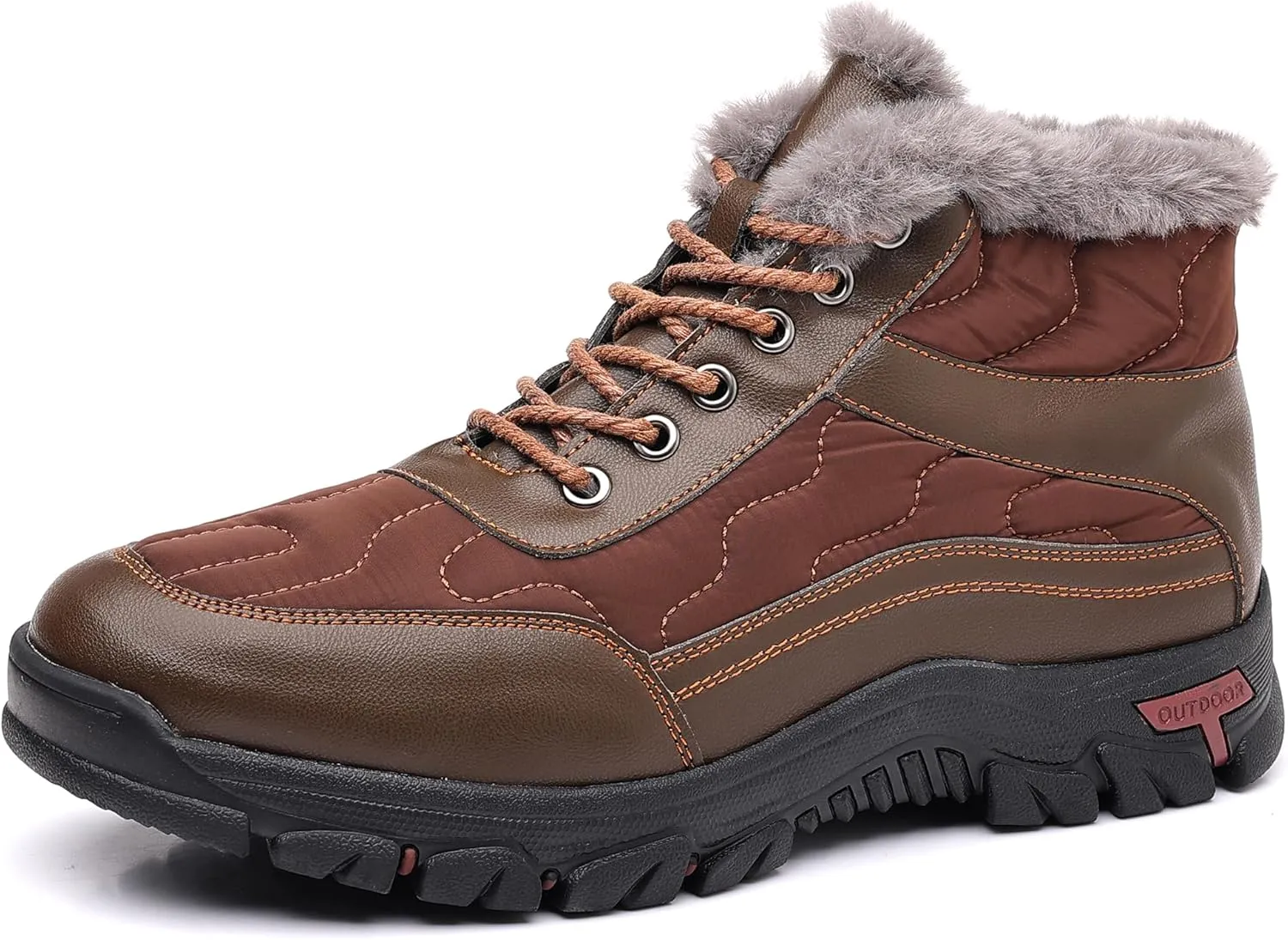COSIDRAM Mens Snow Boots Outdoor Winter Warm Hiking Ankle Boots Anti Slip Insulated Work Shoes