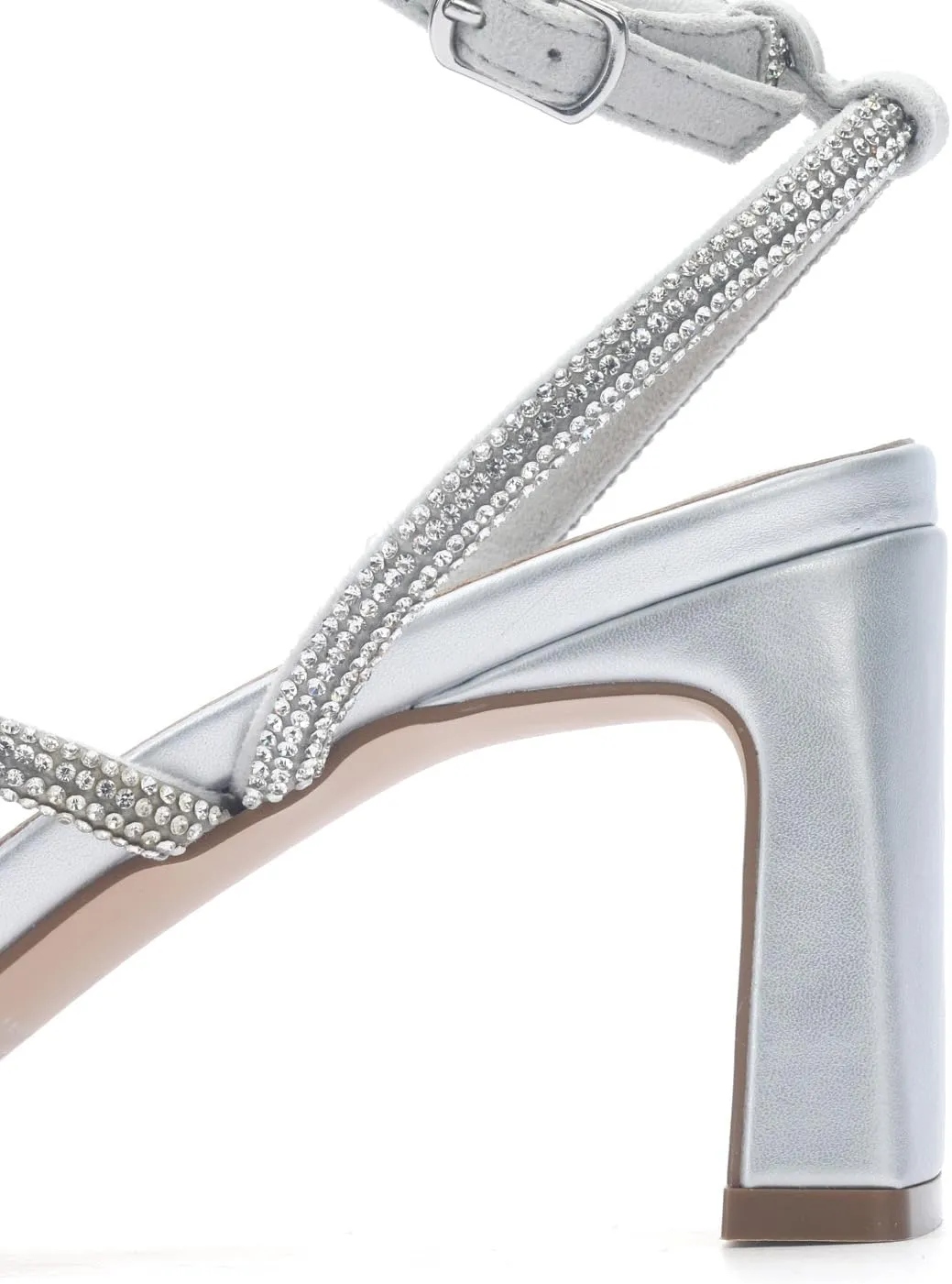 CosyFever Womens Rhinestone Heeled Sandals Ankle Strap Square Toe Chunky Block Heel Shoes for Casual Wedding Dressy Evening Party
