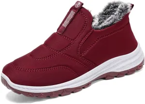 Cubicbee Women's Winter Hiking Slip-on Sneakers High Top Thermal Sneakers Lightweight Outdoor Shoes Waterproof Thermal Fur Lined Booties