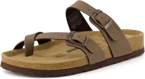 CUSHIONAIRE Women's Luna Cork Footbed Sandal With  Comfort