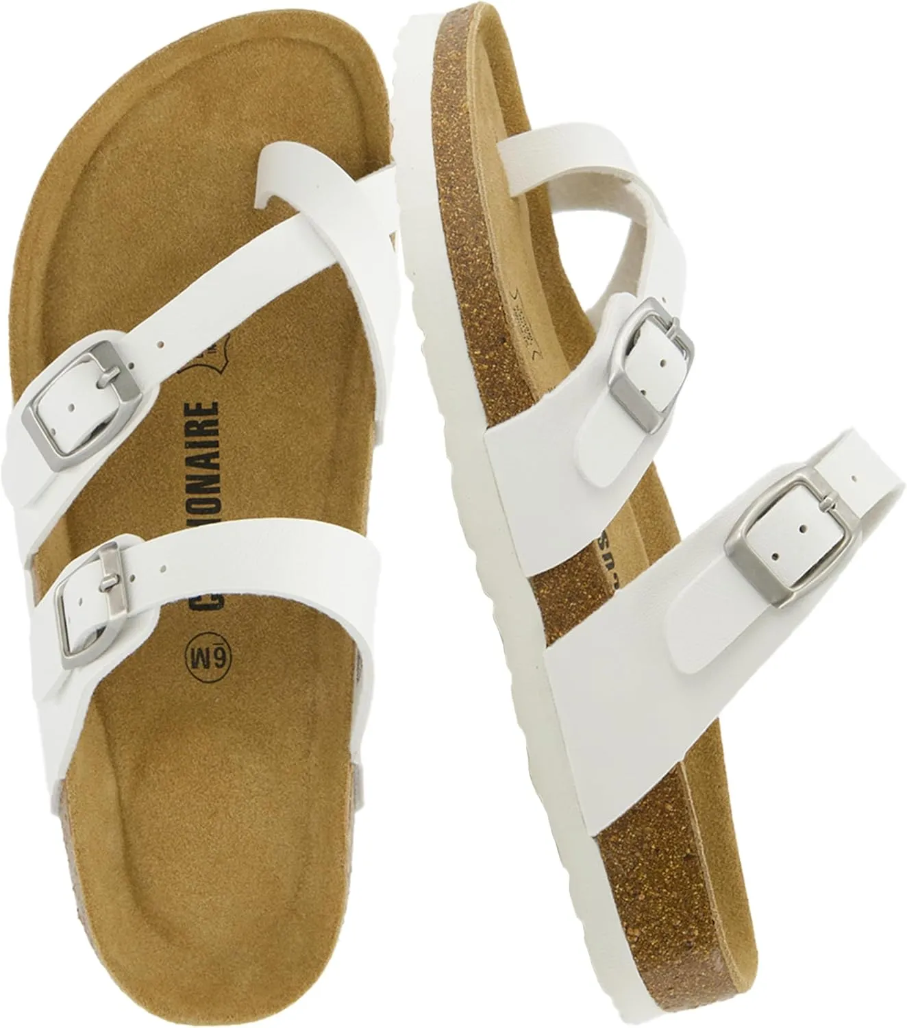 CUSHIONAIRE Women's Luna Cork Footbed Sandal With  Comfort