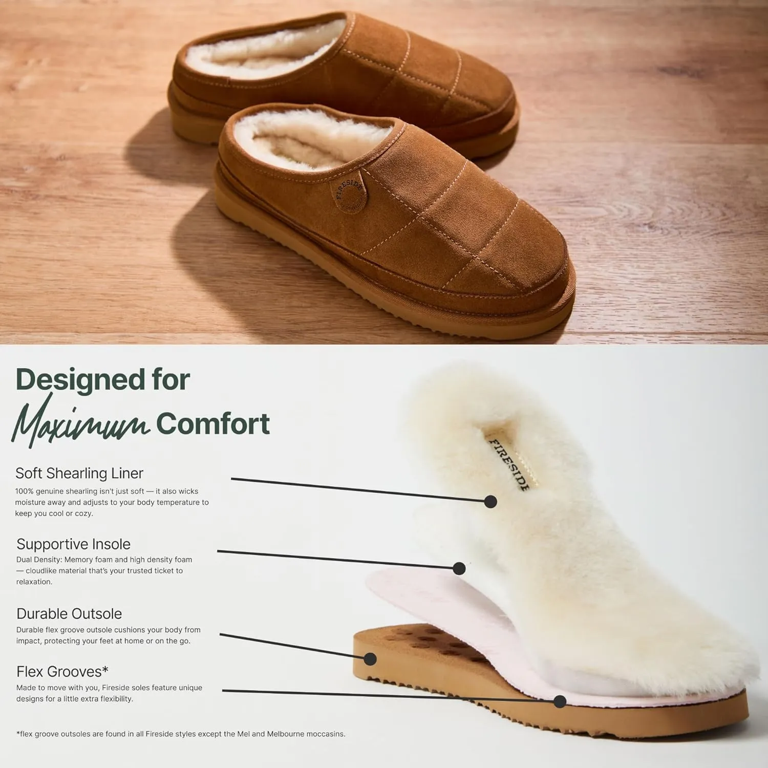 Dearfoams Men's Grafton Shearling Indoor/Outdoor Clog Slipper