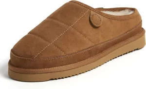 Dearfoams Men's Grafton Shearling Indoor/Outdoor Clog Slipper