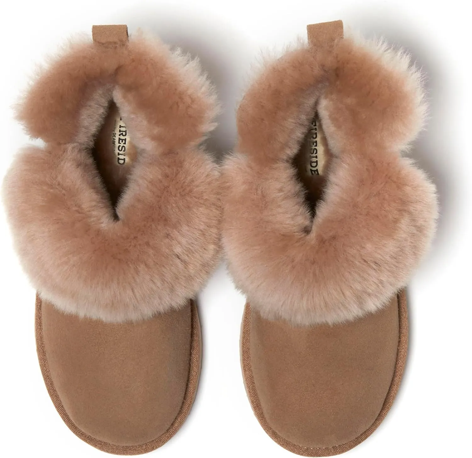 Dearfoams Women's Fireside Genuine Shearling Water Resistant Indoor/Outdoor Foldover Boot