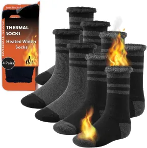 Debra Weitzner Thermal Socks for Men Women Warm Socks 4/6 Pairs Crew Winter Thick Boot Socks