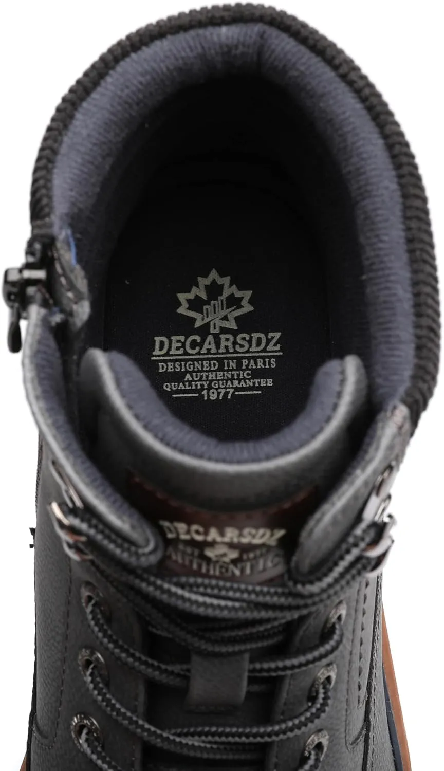 DECARSDZ Men's Fashion Lace-up Casual Chukka Boots for Men Zipper Boot