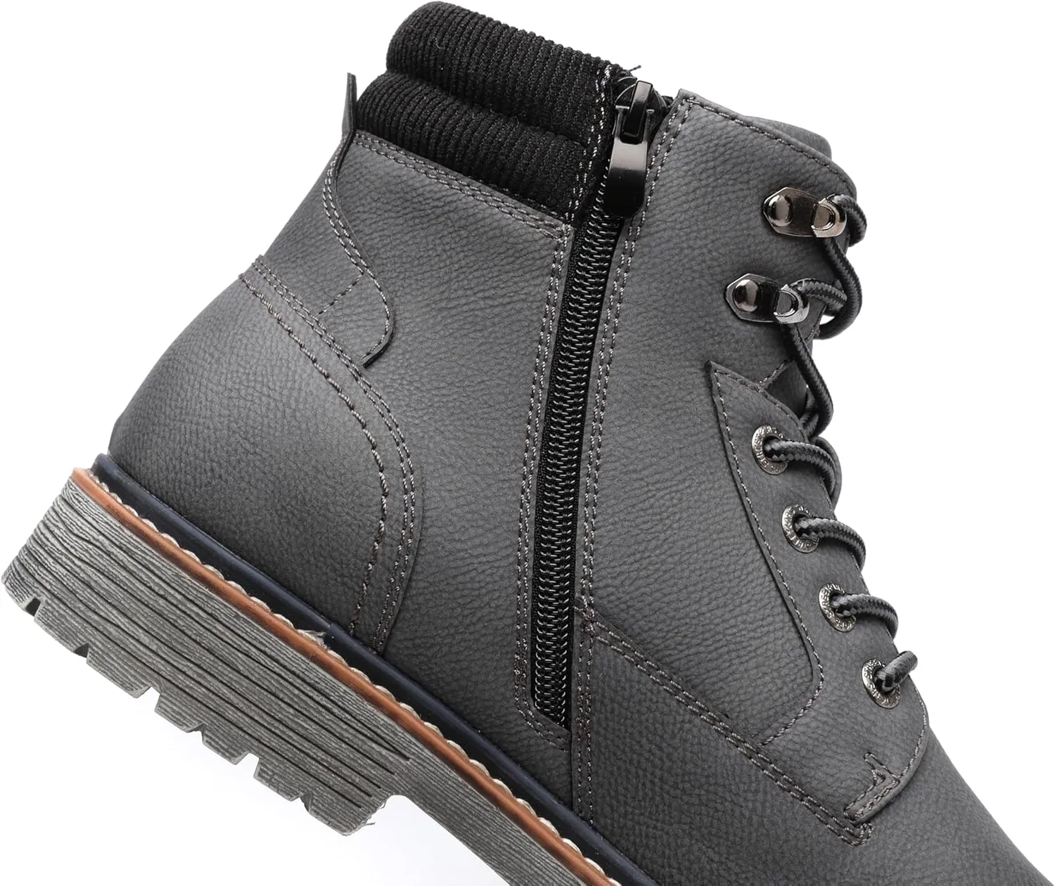 DECARSDZ Men's Fashion Lace-up Casual Chukka Boots for Men Zipper Boot
