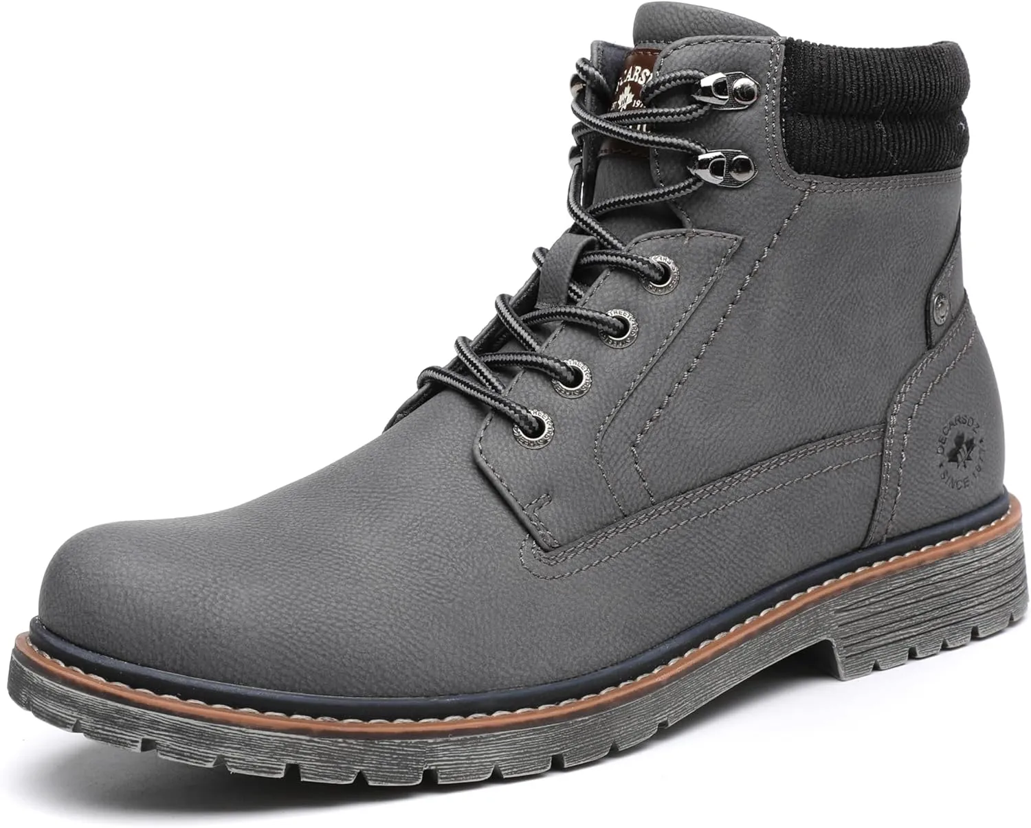 DECARSDZ Men's Fashion Lace-up Casual Chukka Boots for Men Zipper Boot