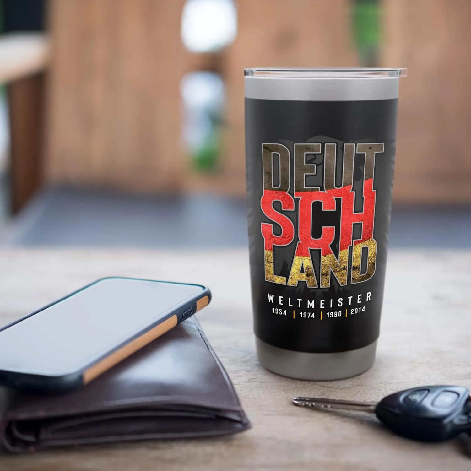 Deutschland Weltmeister Germany Flag Fan Soccer Tshirt Stainless Steel Insulated Tumbler