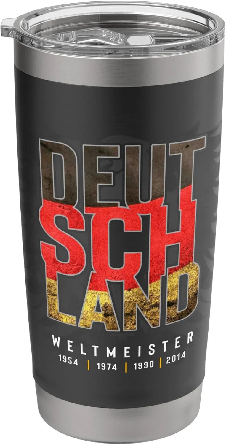 Deutschland Weltmeister Germany Flag Fan Soccer Tshirt Stainless Steel Insulated Tumbler