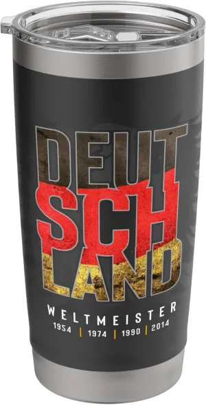 Deutschland Weltmeister Germany Flag Fan Soccer Tshirt Stainless Steel Insulated Tumbler