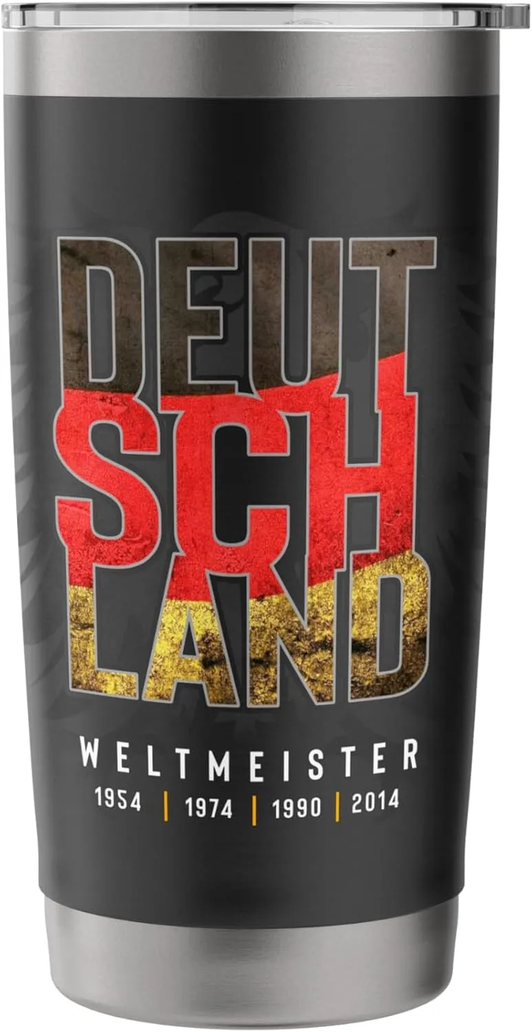 Deutschland Weltmeister Germany Flag Fan Soccer Tshirt Stainless Steel Insulated Tumbler