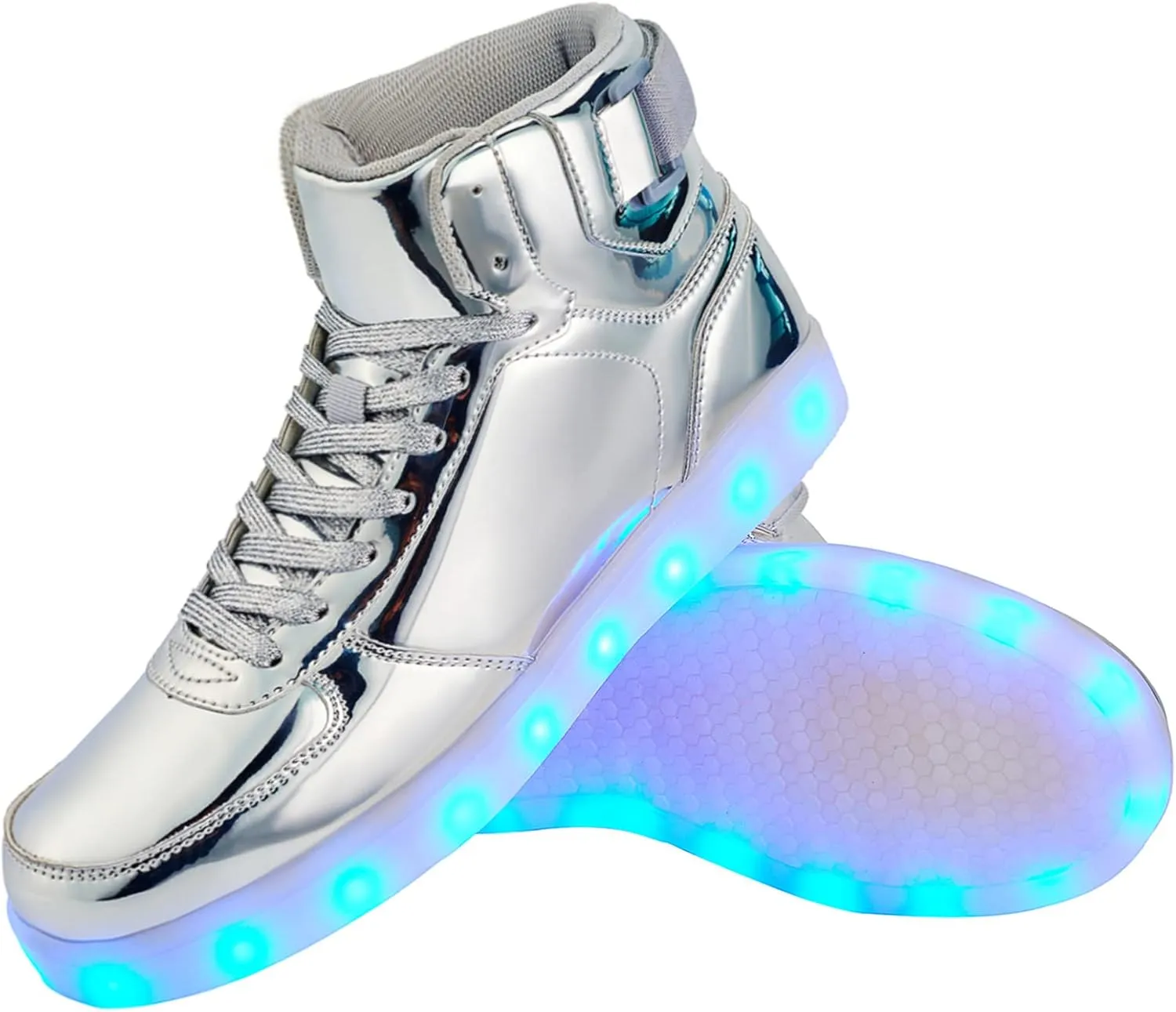 DIYJTS Kids LED Light Up Shoes, Fashion High Top LED Sneakers USB Rechargeable Glowing Luminous Shoes for Boys Girls Toddler Child
