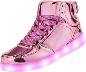 DIYJTS Kids LED Light Up Shoes, Fashion High Top LED Sneakers USB Rechargeable Glowing Luminous Shoes for Boys Girls Toddler Child