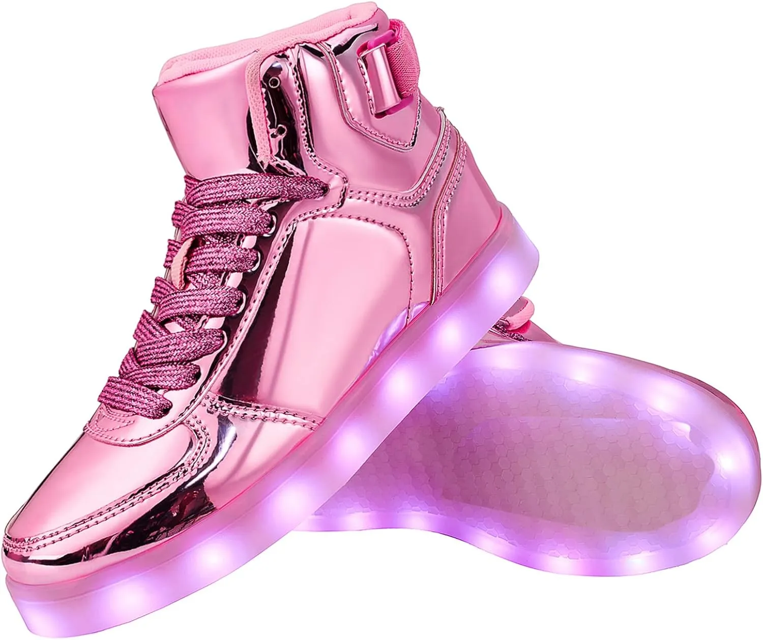 DIYJTS Kids LED Light Up Shoes, Fashion High Top LED Sneakers USB Rechargeable Glowing Luminous Shoes for Boys Girls Toddler Child