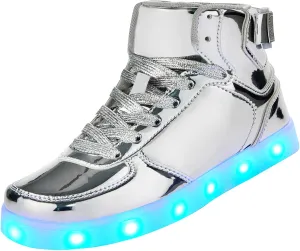 DIYJTS Kids LED Light Up Shoes, Fashion High Top LED Sneakers USB Rechargeable Glowing Luminous Shoes for Boys Girls Toddler Child