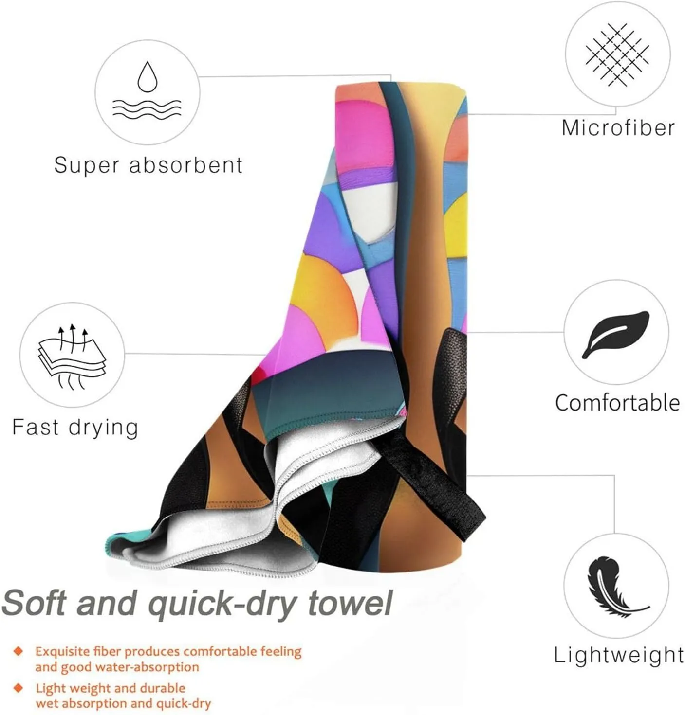 DJnni Funny Flip Flops Slippers Art Sandals Quick Drying Bath Towel,Highly Absorbent Dry Quickly Bath Sheet,Microfibre Soft Large Bath Towel