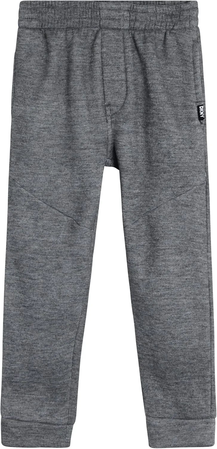 DKNY Baby Boys’ Sweatpants - 2 Pack Breathable Athletic Performance Fleece Jogger Pants with Side Pockets (Sizes: 2T-7)