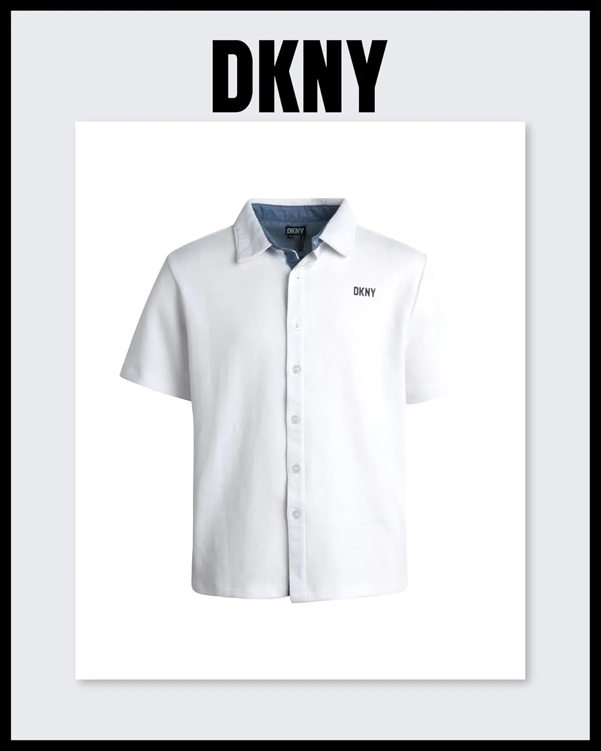 DKNY Boys' Pants Set - 2 Piece Short Sleeve Collared Button Down Shirt and Flat Front Tech Jogger Pants for Boys (Sizes:8-12)