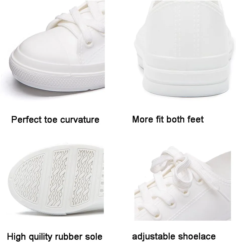 DKSUKO Women's Rain Boots Waterproof High Top Rain Shoes with Lace Up Anti-Slip Garden Shoes