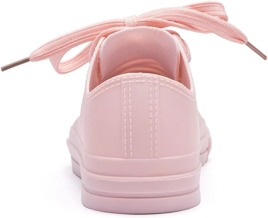 DKSUKO Women's Rain Boots Waterproof High Top Rain Shoes with Lace Up Anti-Slip Garden Shoes